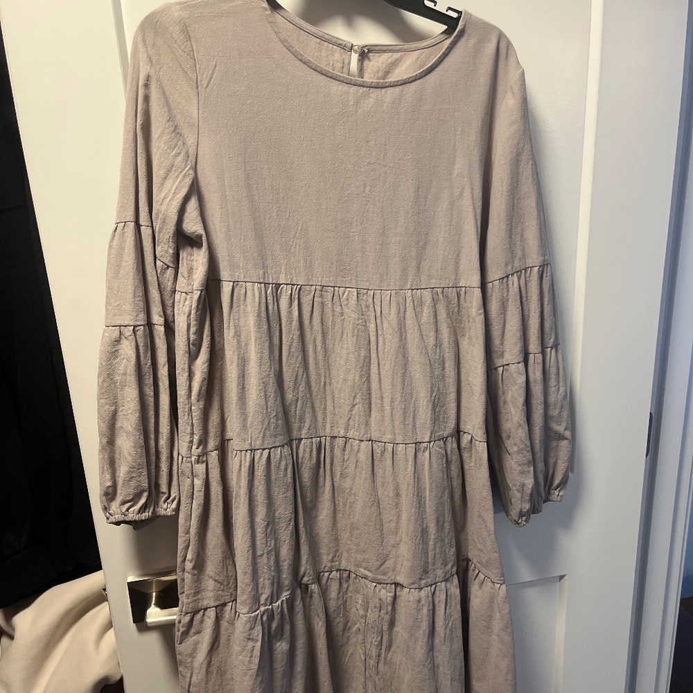 Gray ruffle dress